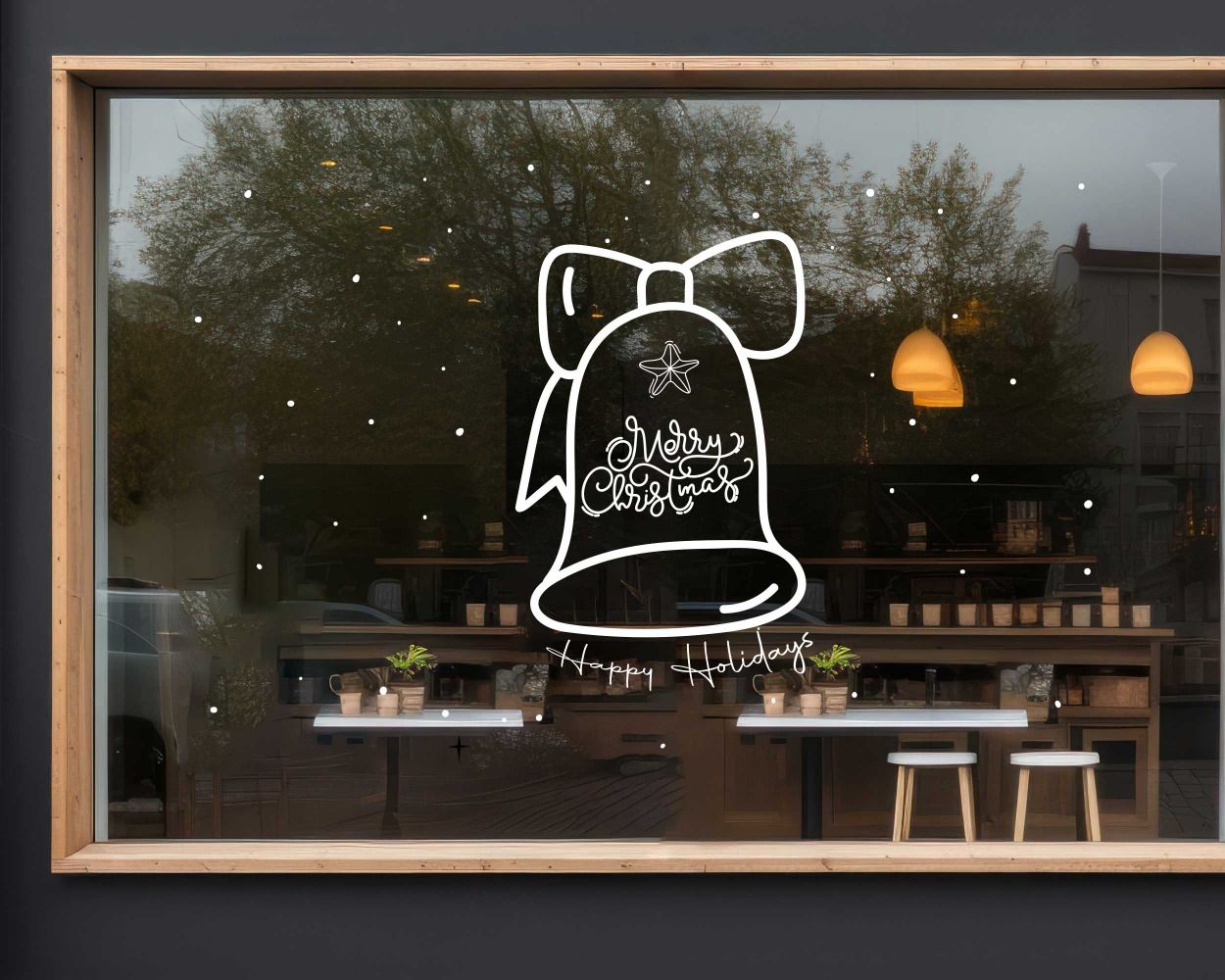 Best Merry Christmas Bell and Happy Holidays Vinyl Stickers For Glass Window Door Decoration