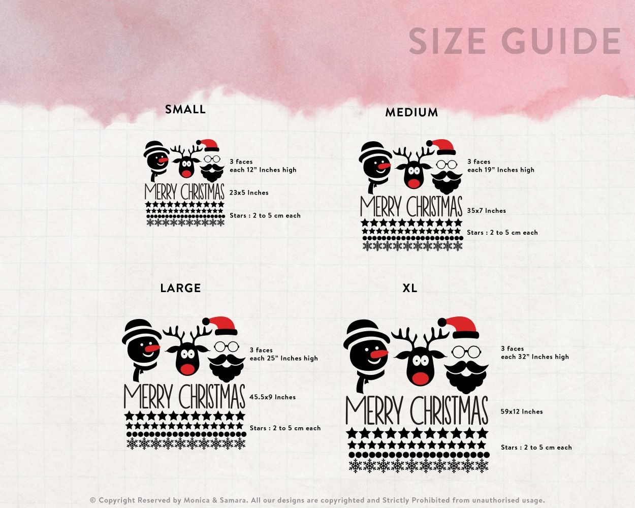 Merry Christmas Window Glass Vinyl Decals