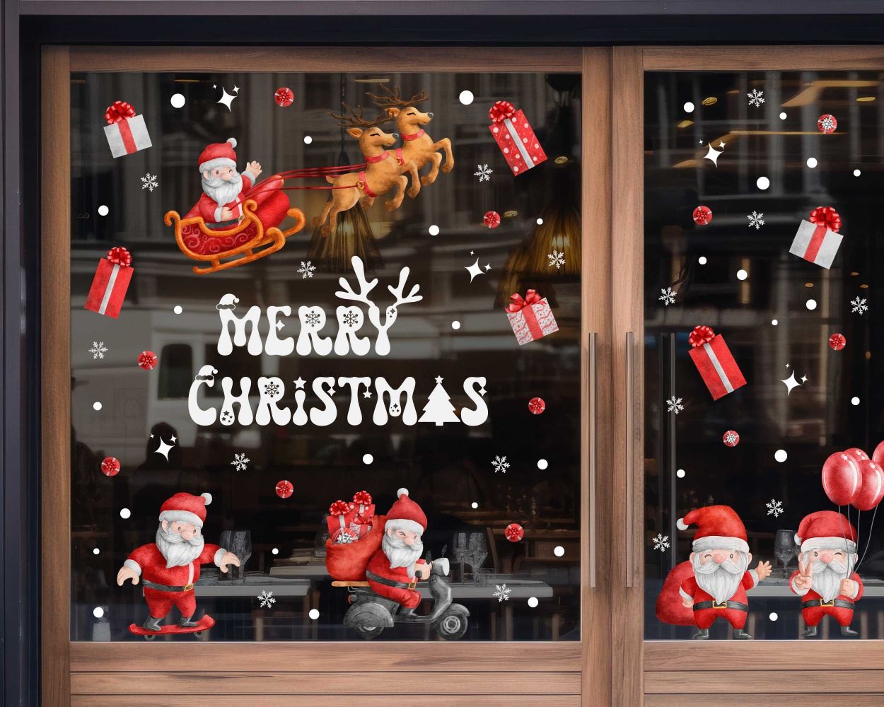 Best Merry Christmas Santa Claus Gifts Decals For Window Decoration