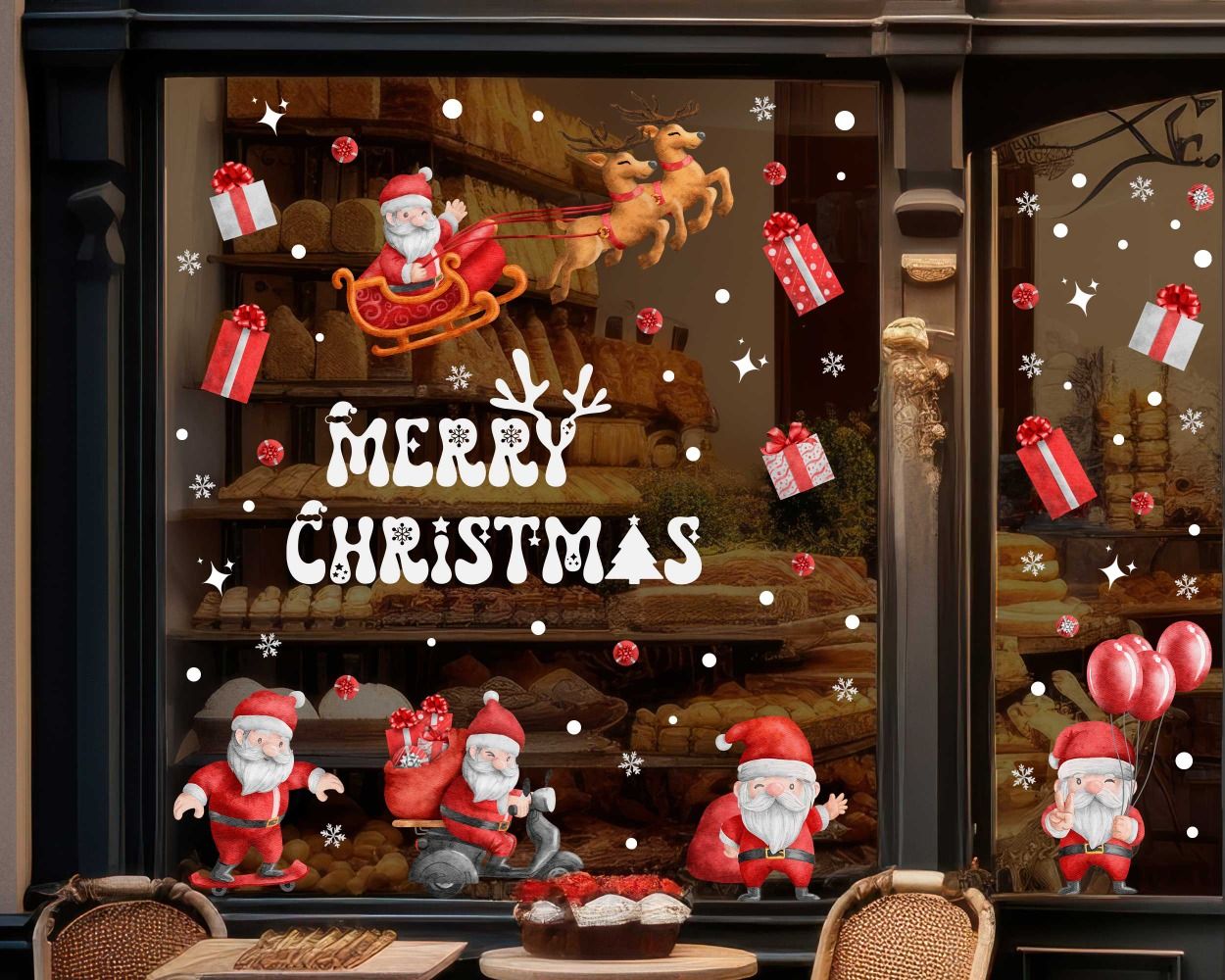Best Merry Christmas Santa Claus Gifts Stickers For Window Decoration