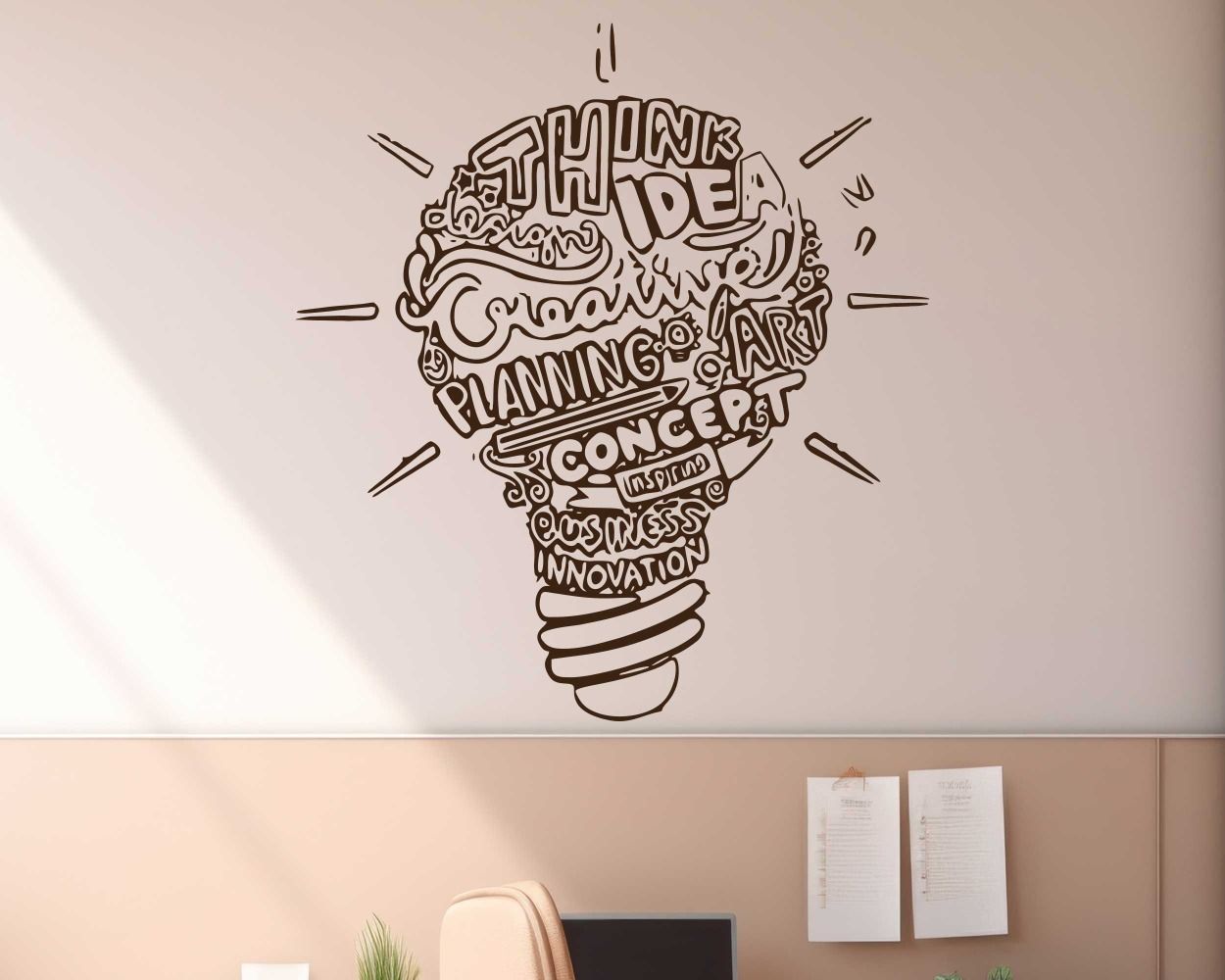 Think Idea Motivational Wall Stickers For Office Room Decoration
