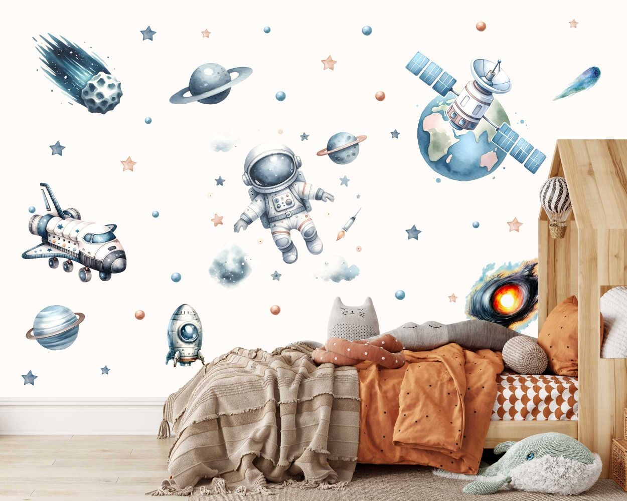 Best Beautiful Outer Space Planet Astronaut Wall Decals for Kids Room Decor