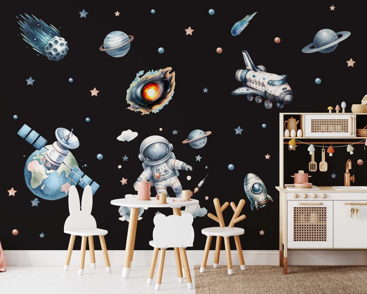 Best Beautiful Outer Space Planet Astronaut Wall Decals for Nursery Decor