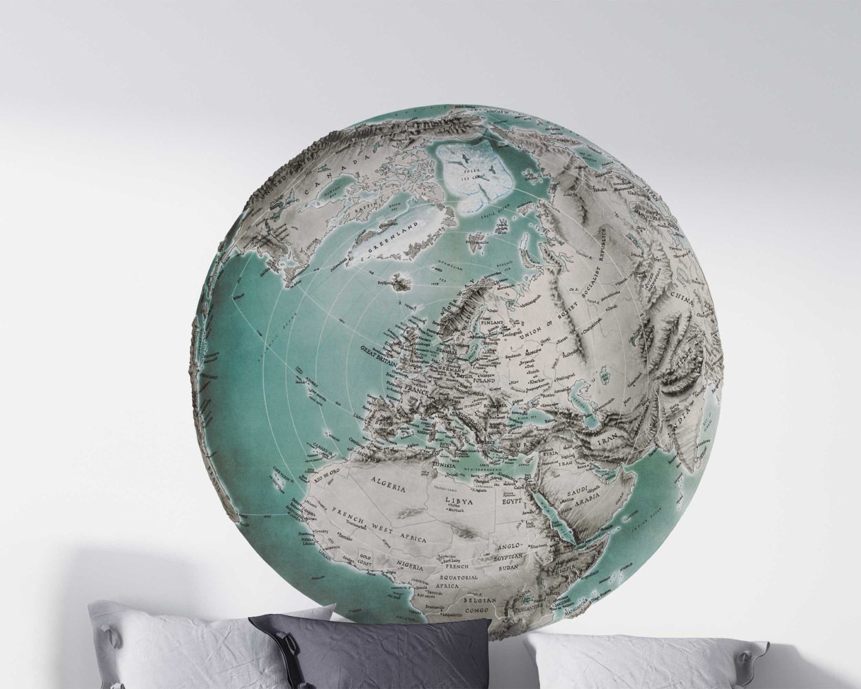 Best Pastel Color Beautiful Globe Vinyl Wall Stickers 