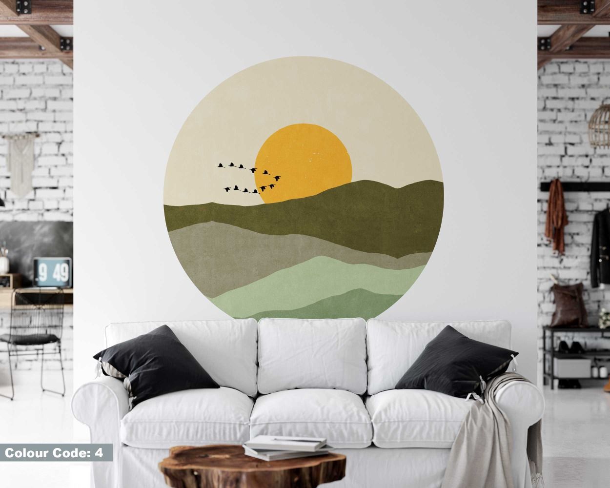 Best Sun Mountain Boho Vinyl Wall Decals For Bedroom Decor 