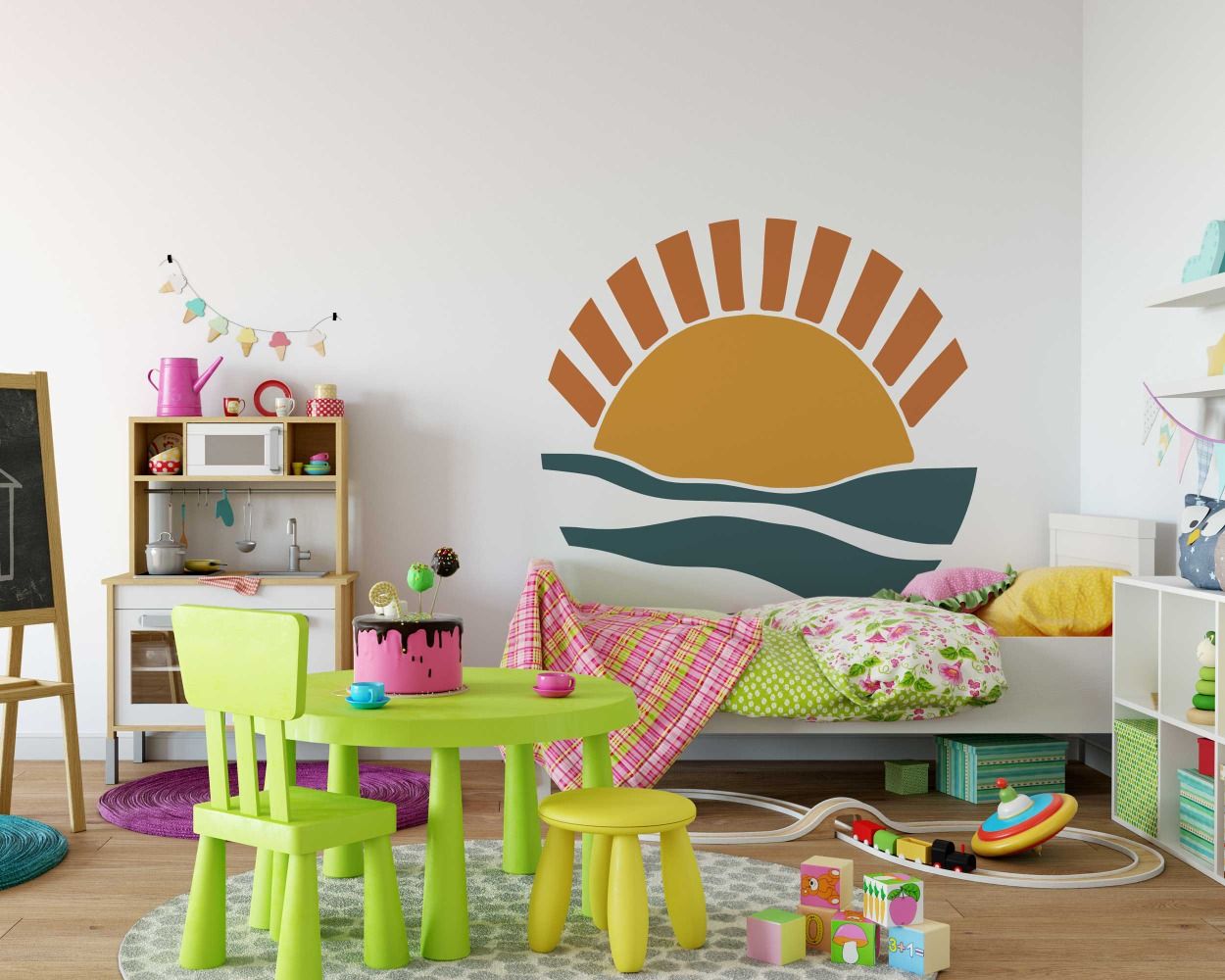 Best Sun Shape Boho Vinyl Wall Decals 