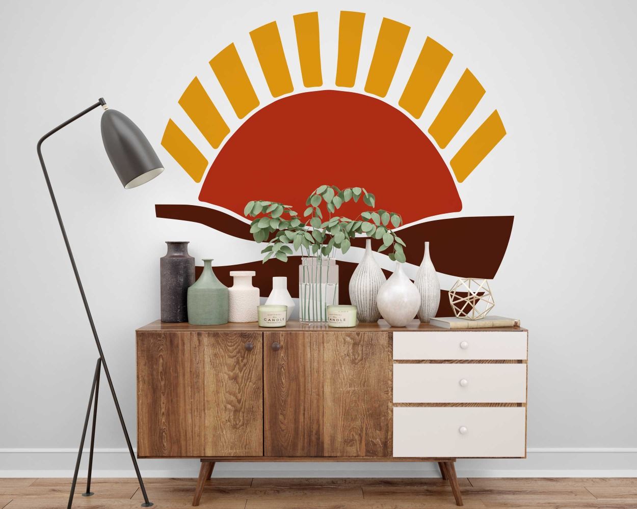 Best Sun Shape Boho Vinyl Wall Stickers