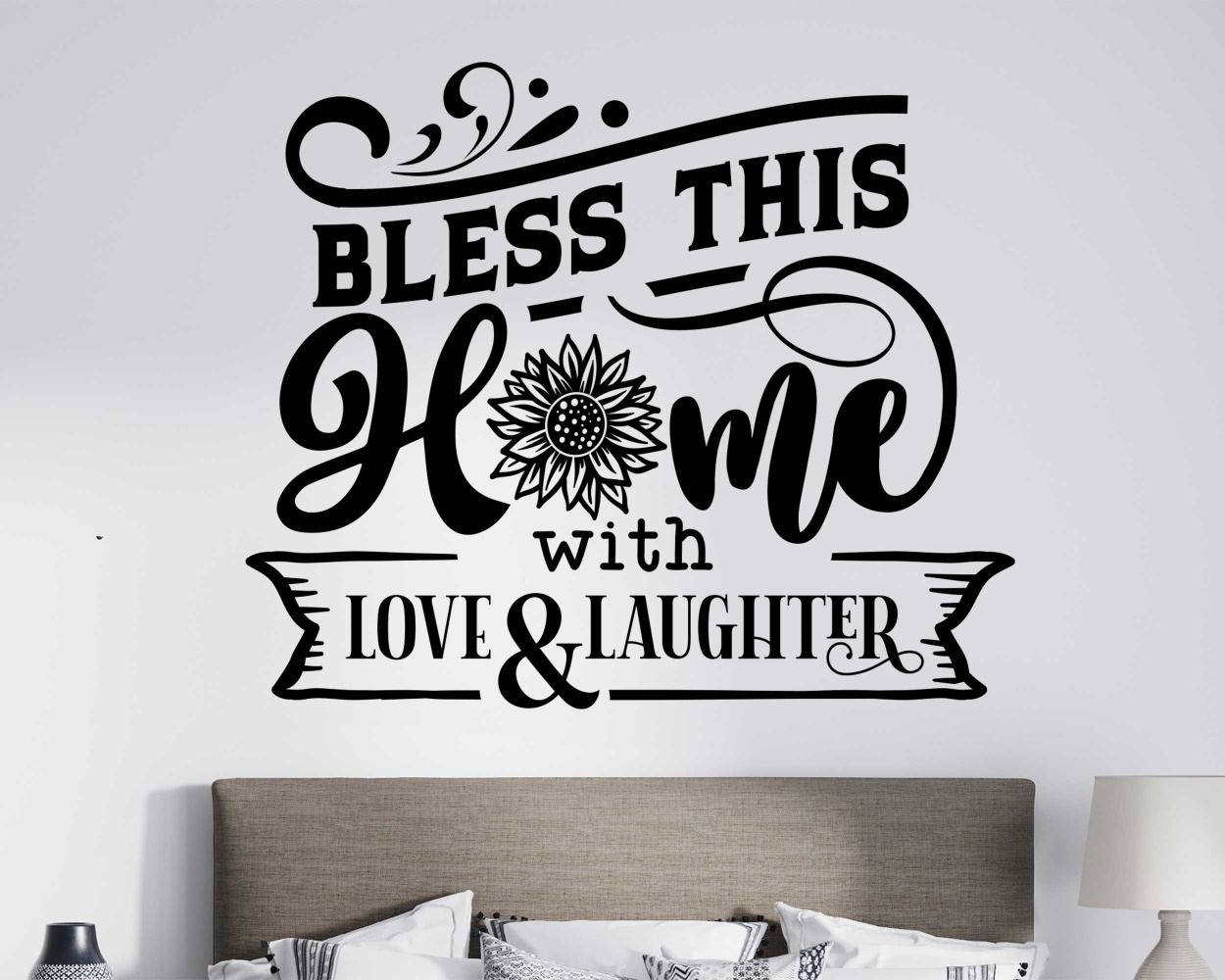 Bless This Home With Love And Laughter Wall Stickers For Home Decoration