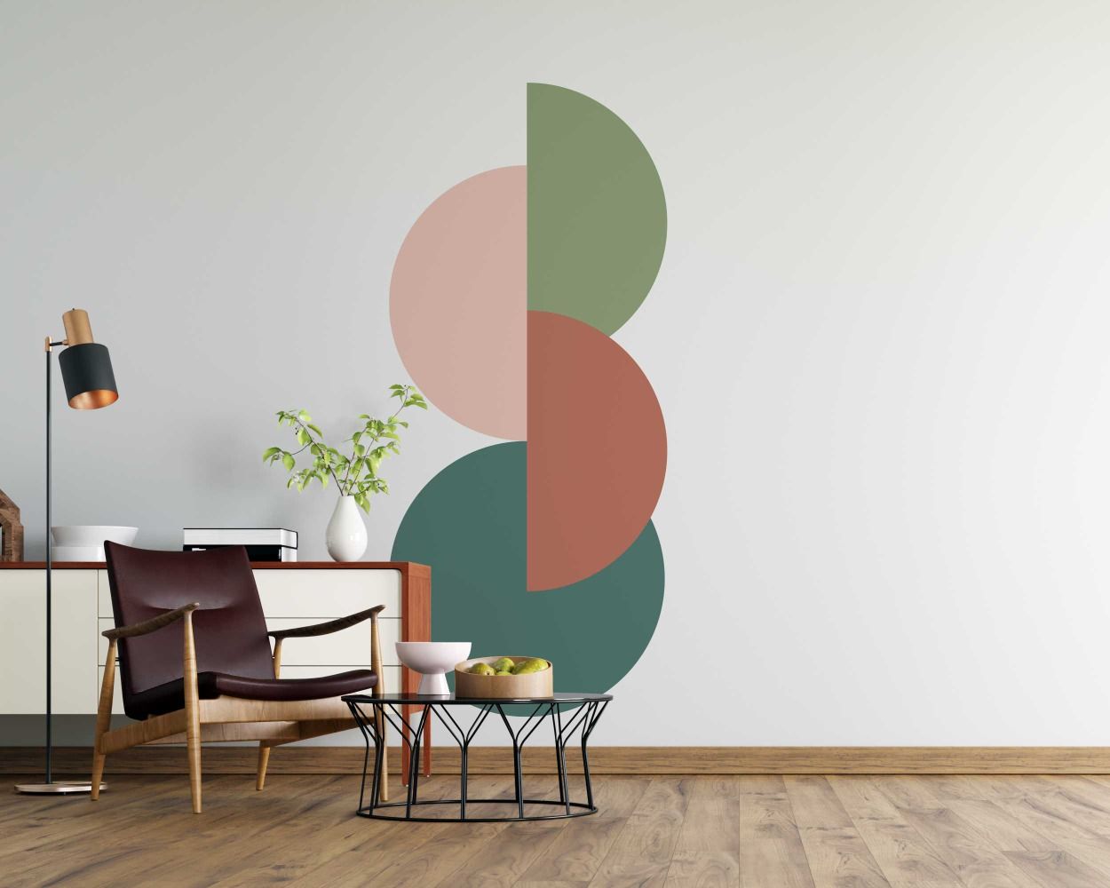 Boho Shapes Circle And Half circles Geometric Wall Stickers For Bedroom Decoration 