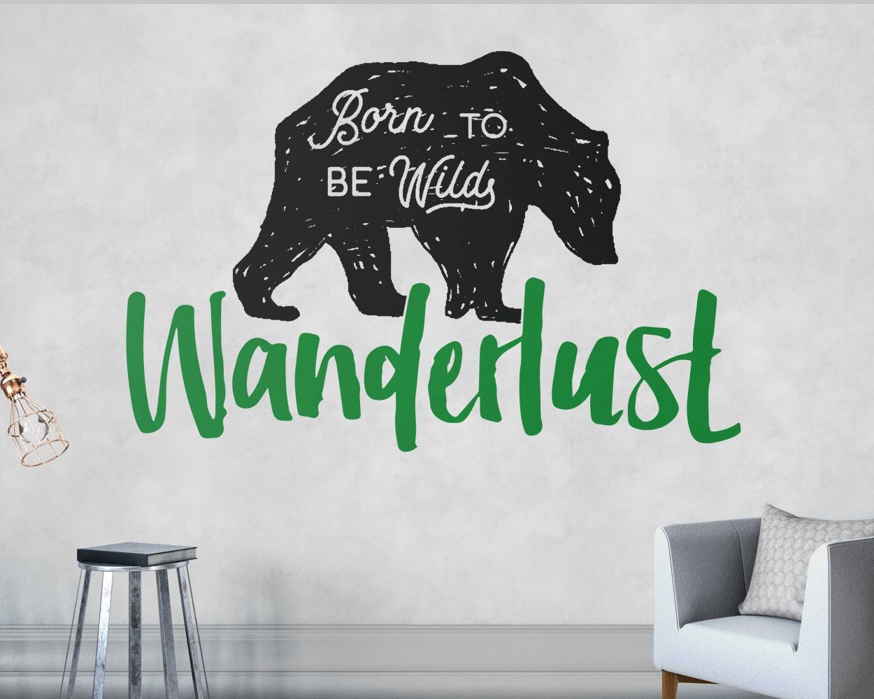 Born To Be Wild Wanderlust Motivational Wall Stickers For Home Decoration