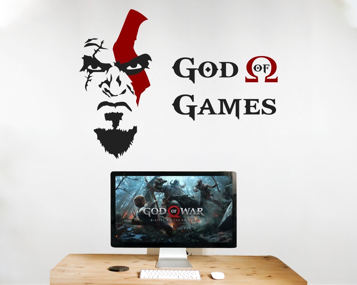 God Of War Games Wall Decals For Gaming Room Wall Decoration