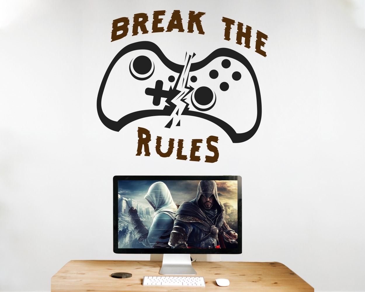 Break The Rule gaming room Wall Stickers 