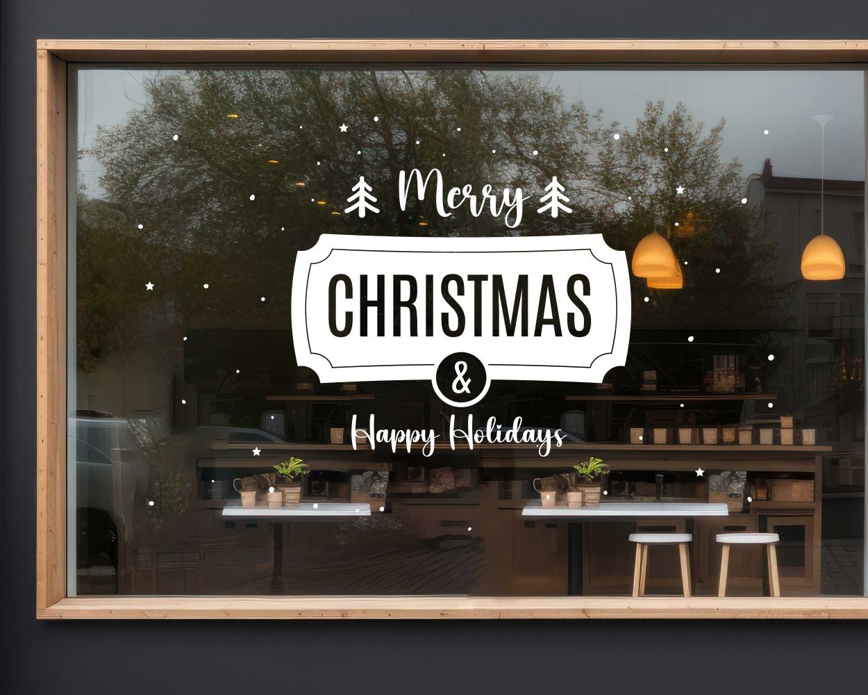 Celebrating Merry Christmas and Happy Holidays Decals For Glass Window Door Decoration