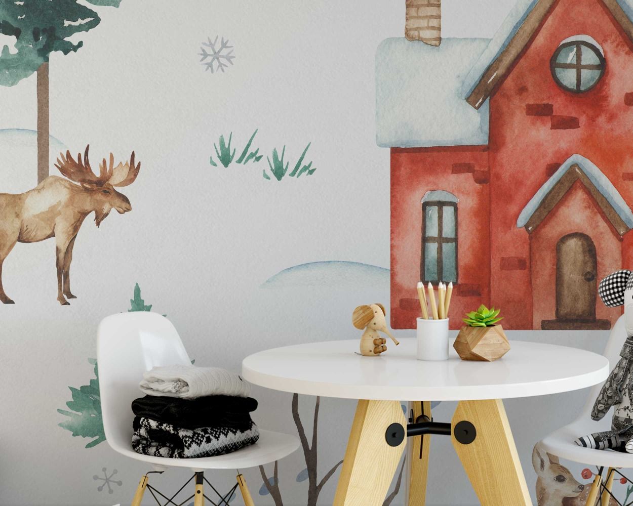 Christmas Reindeer Wall Stickers For Bedroom Wall Decoration