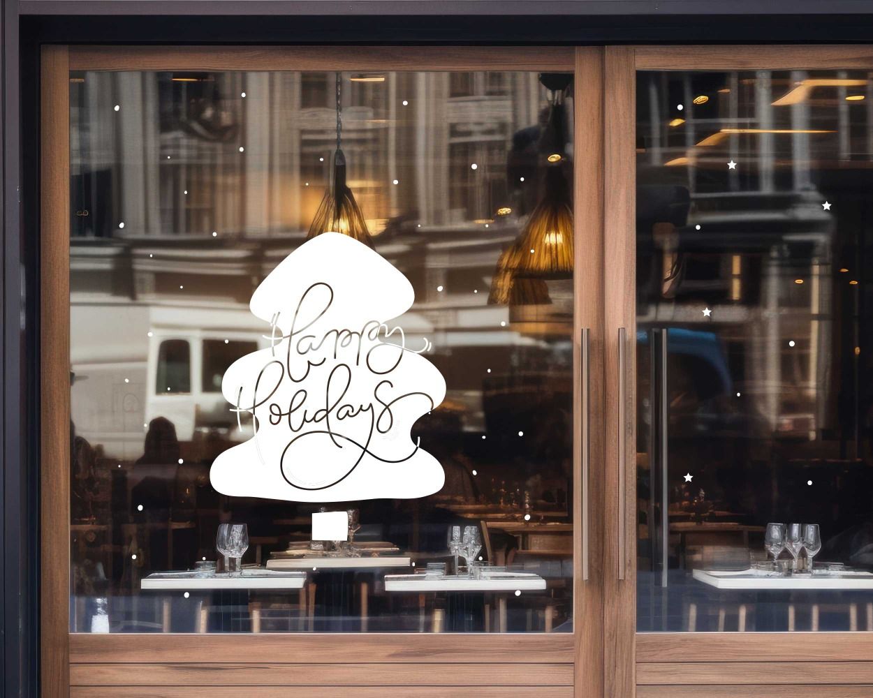 Christmas Happy Holidays Celebration Stickers For Glass Window Door Decoration