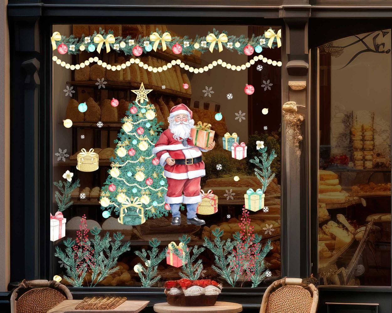 Best Christmas Tree, Santa Claus And Gifts Stickers for Window Decor