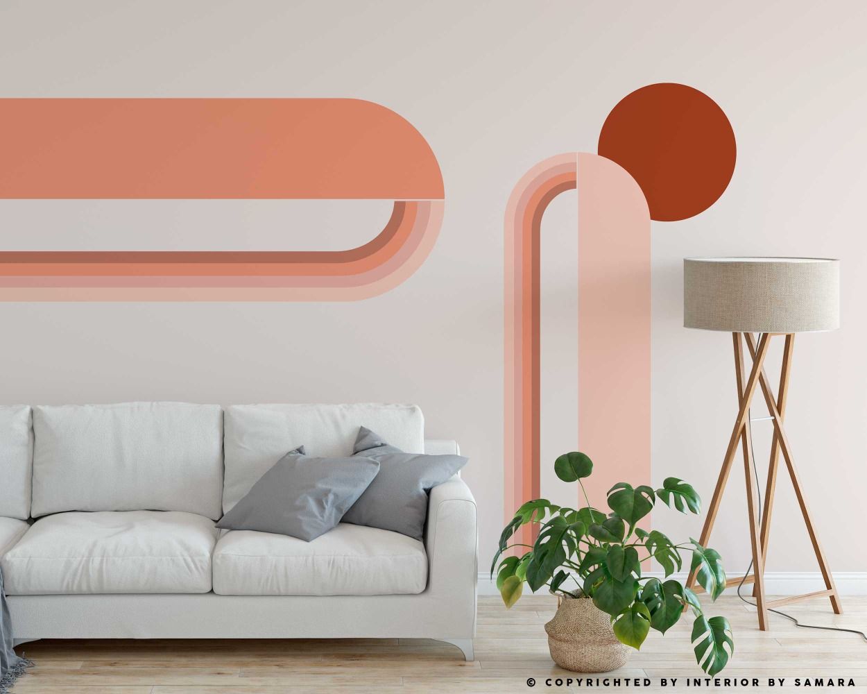 Circle And Two Abstract Boho Arch Wall Stickers