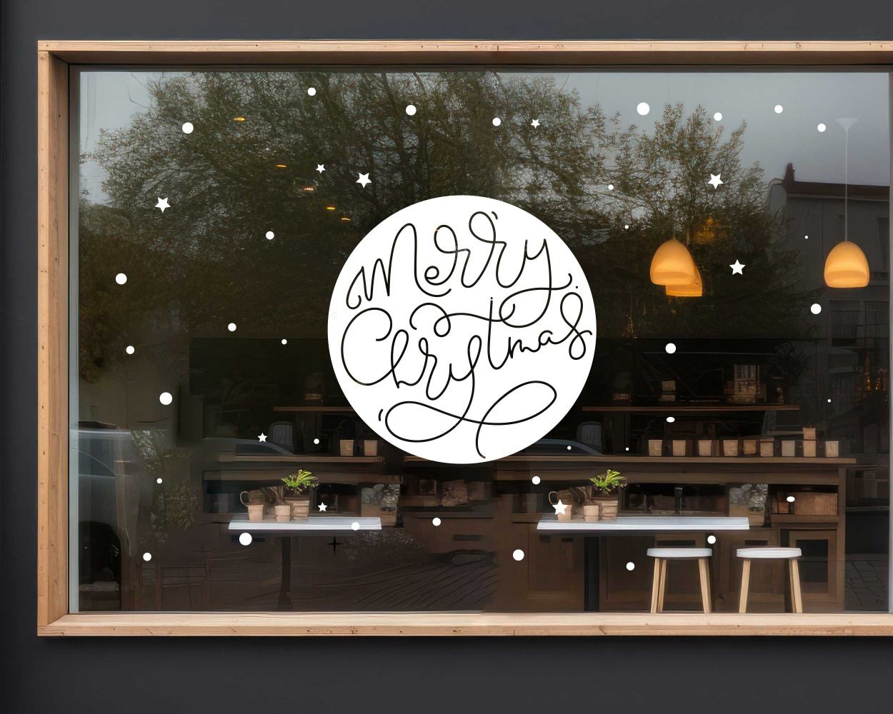 Circle Type Merry Christmas Glass Window Door Decorative Decals Online Shopping