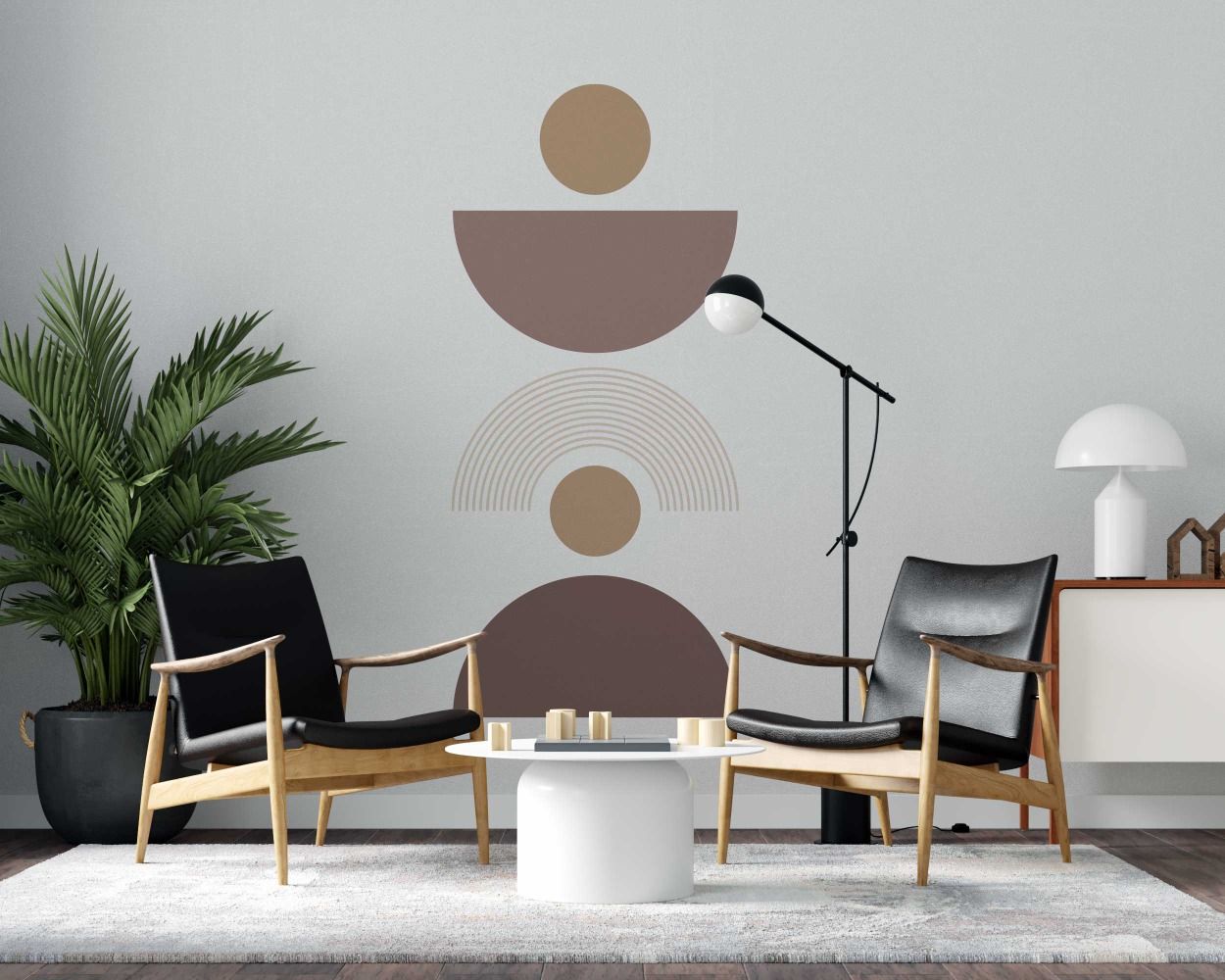 Circles And Half Circles Best Boho Wall Decals For Bedroom Decoration 