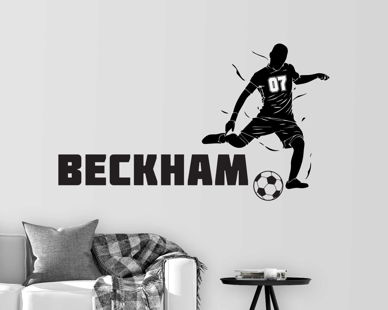Custom Name Football Gaming Wall Stickers For Sport Person Room Decoration 