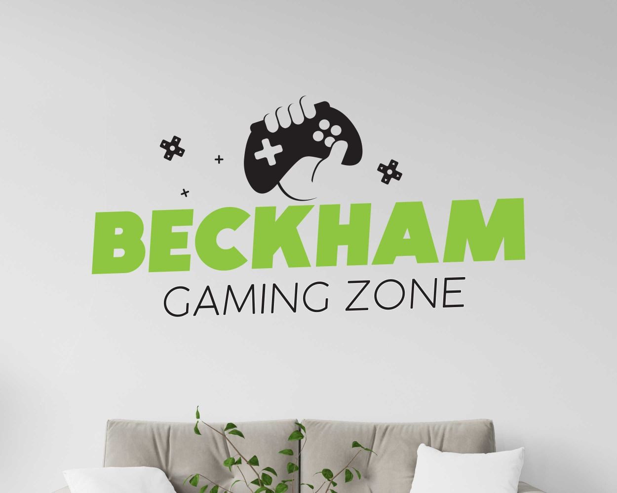 Custom Name Gaming Zone Wall Stickers For Personalized Gamer Room Decoration 