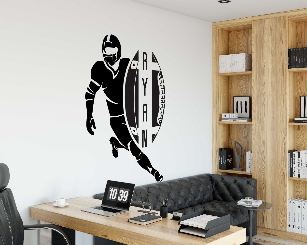 Custom Name With American Football Wall Stickers