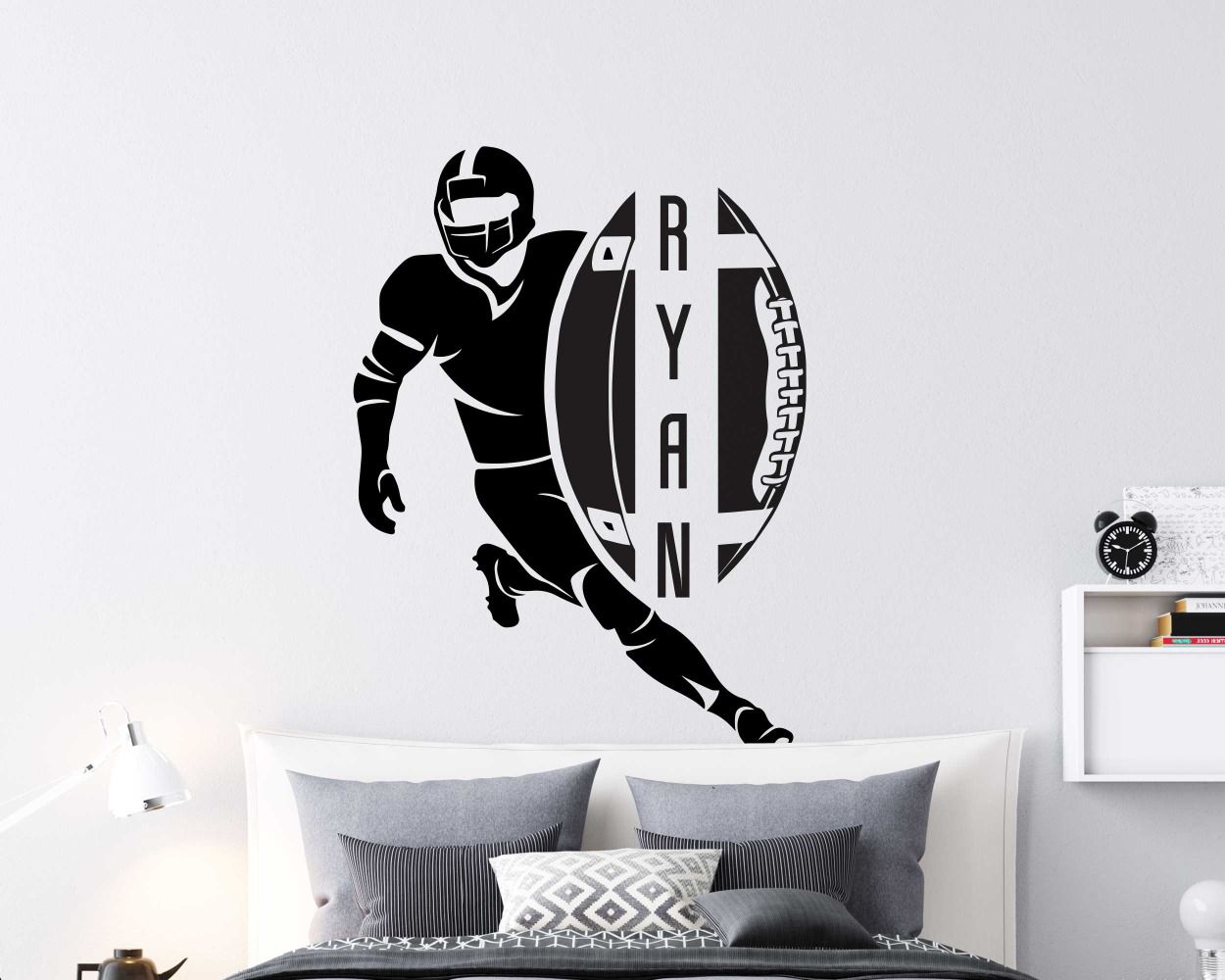 Custom Name With American Football Wall Decals