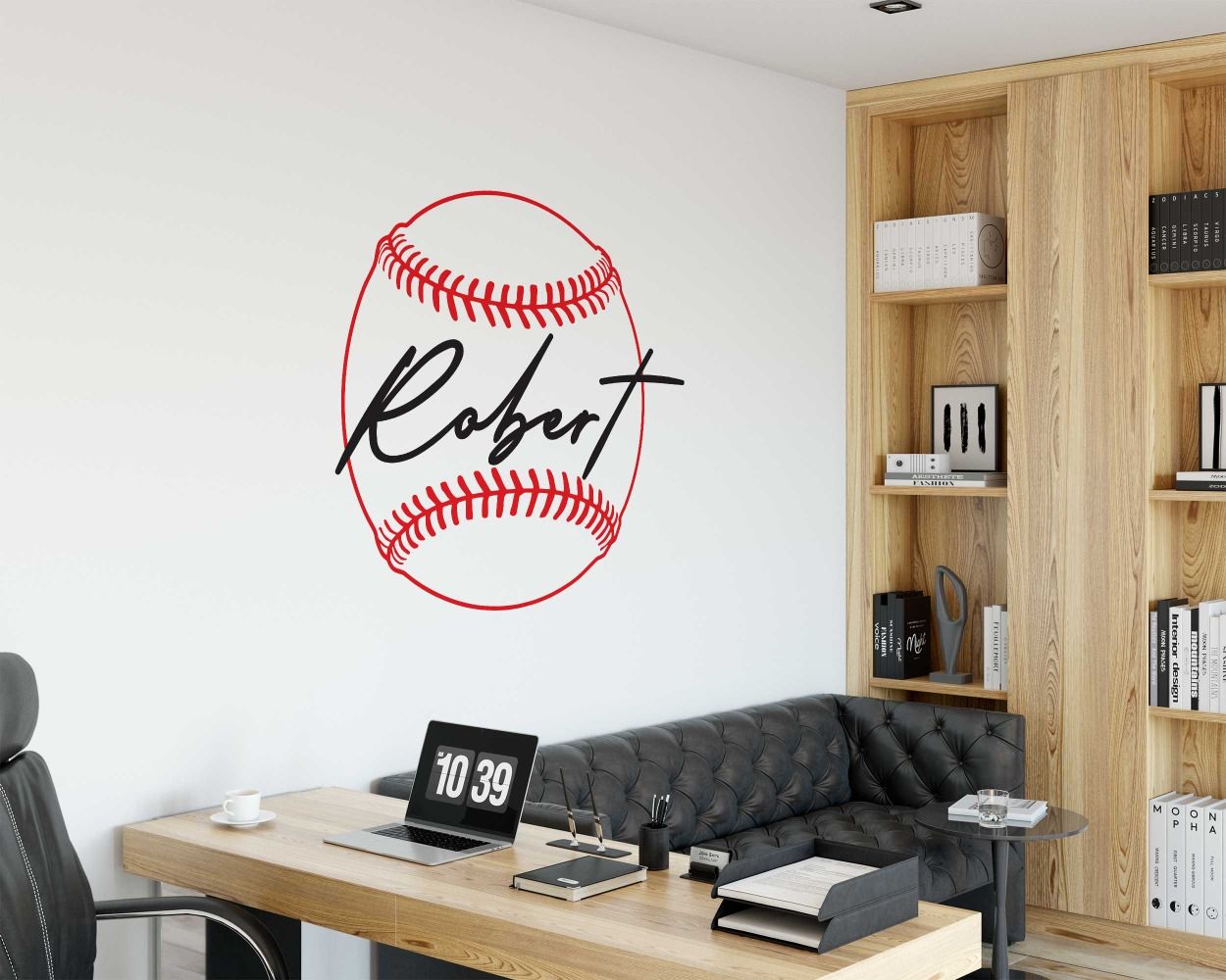 Custom Name With Baseball Stickers For Sports Room Wall Decor