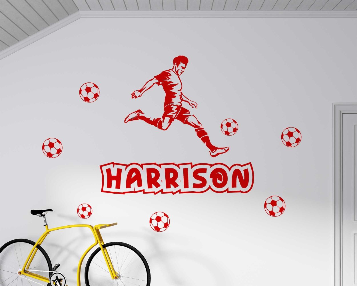 Best Custom Name With Football Wall Decals For Sports Man Room Decor