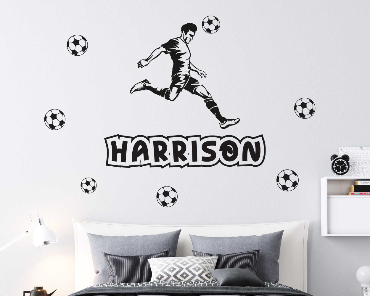Custom Name With Football Wall Stickers For Sports Man Room Decor
