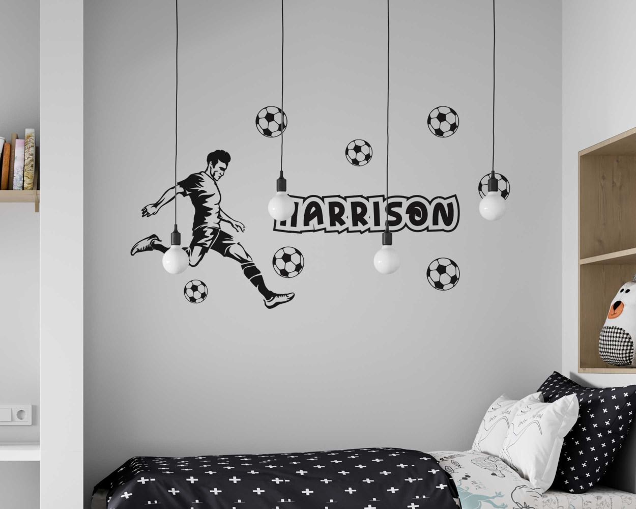 Custom Name With Football Wall Decals For Sports Man Room Decor