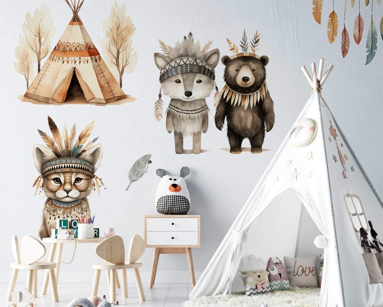 Woodland Cute Forest Friends Animals' Stickers for Nursery Decor