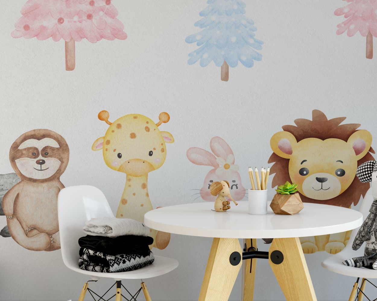 Cute Animals Wall Decals For Nursery Wall Decoration