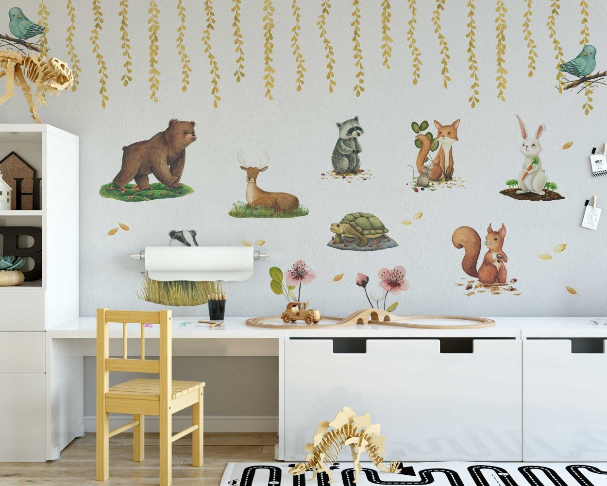Cute Animals Wall Stickers For Kids Room Wall Decor