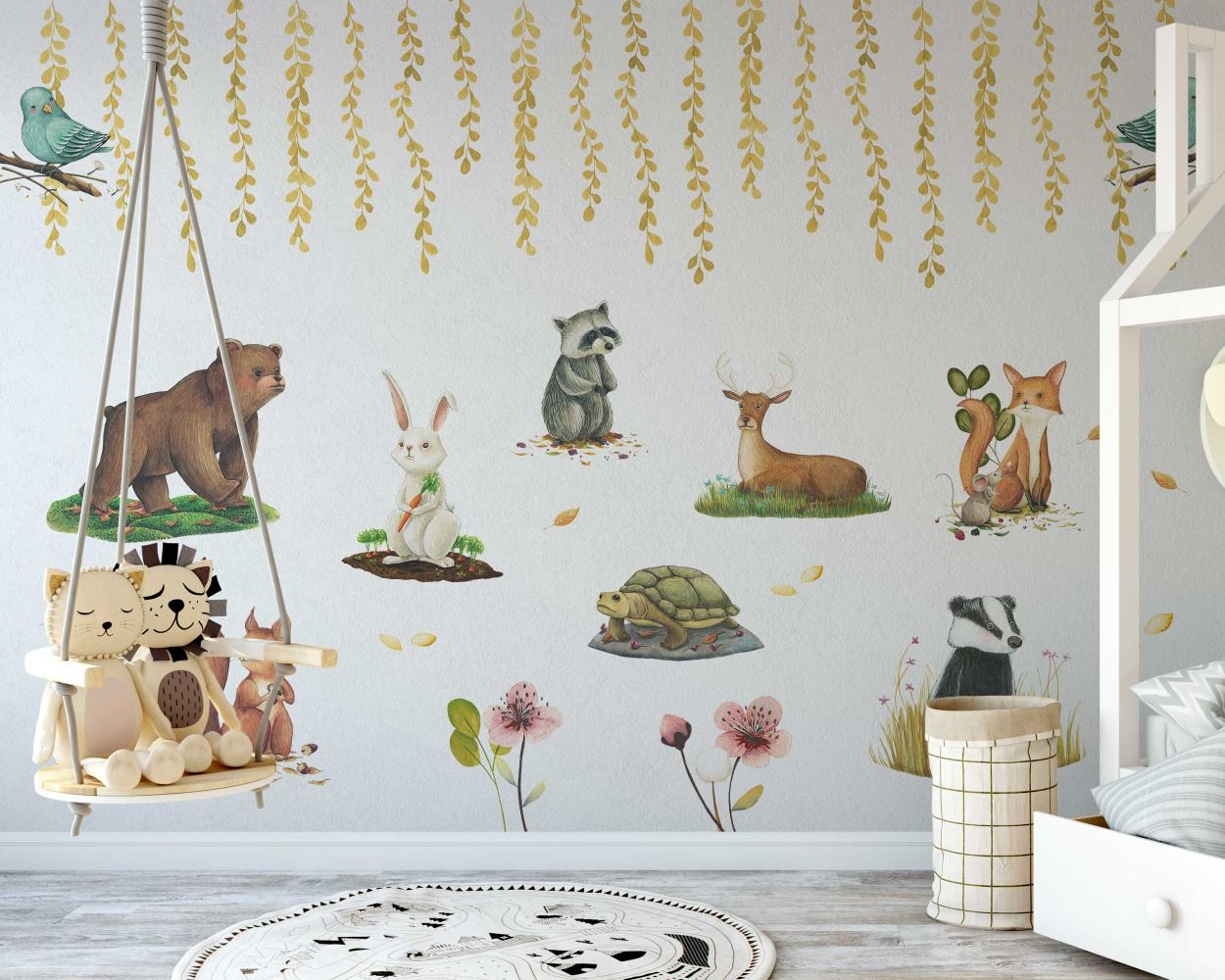 Cute Animals Wall Stickers For Kids Room Wall Decoration