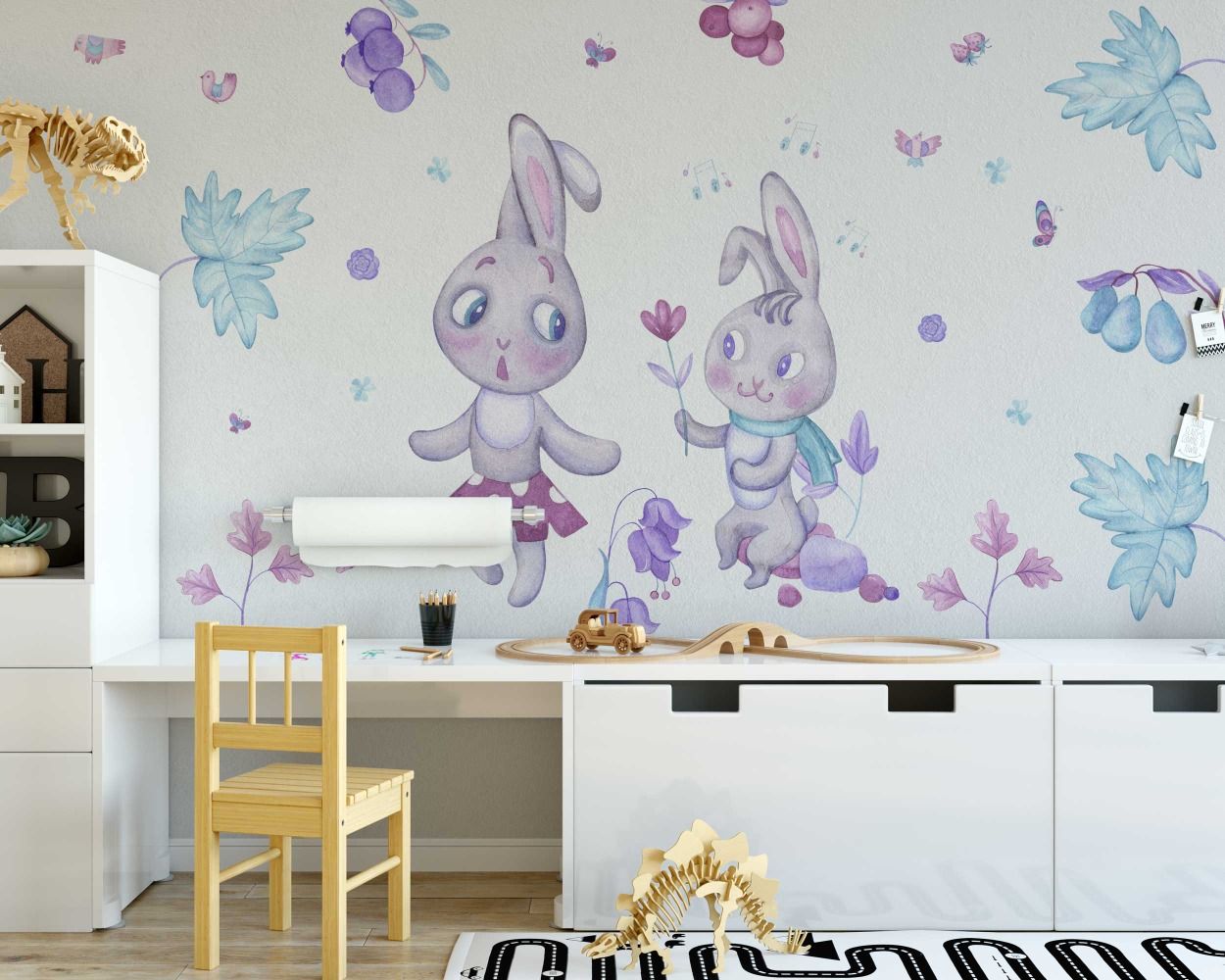Cute Bunny Loves Wall Decals For Girl Baby Room Wall Decor