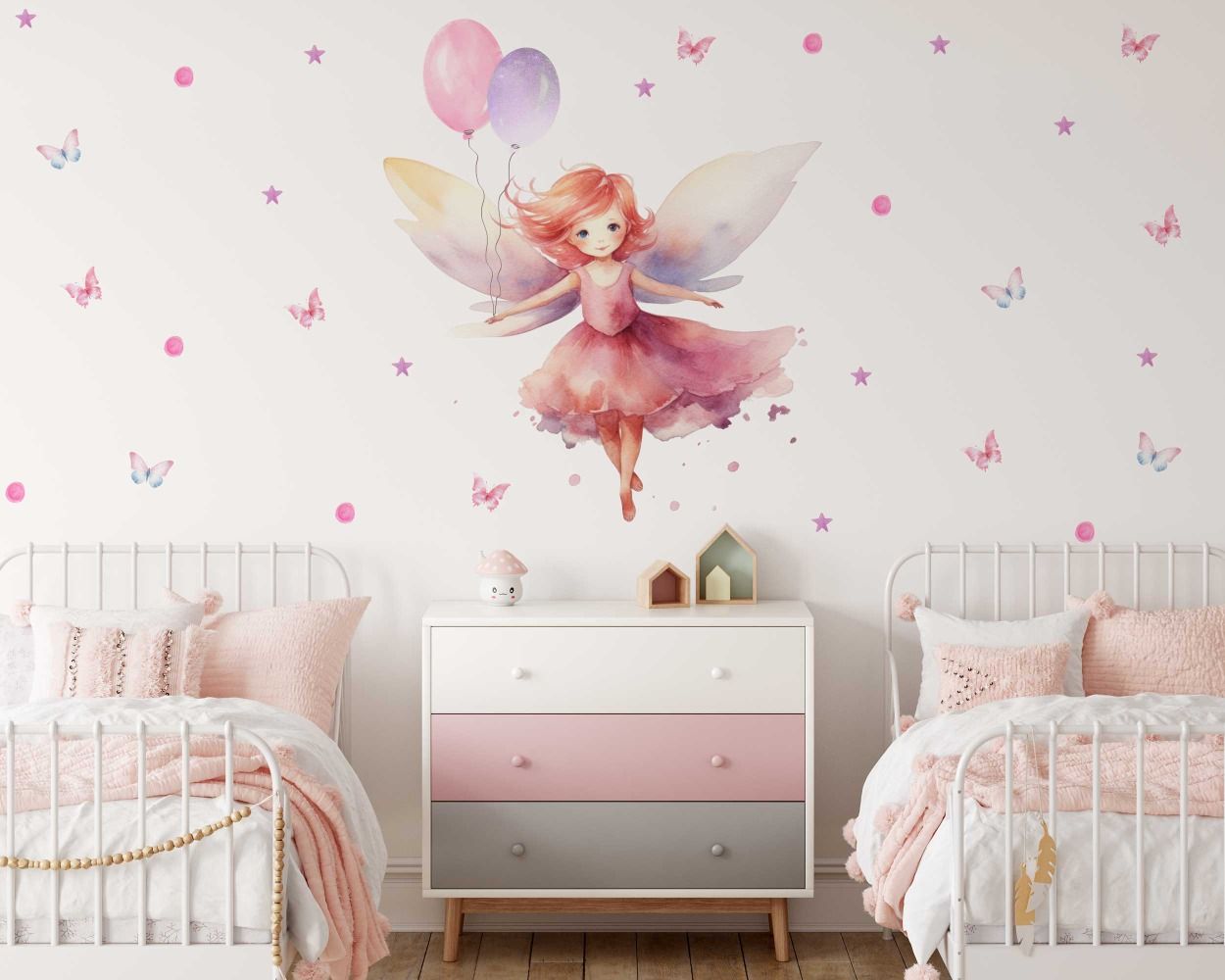 Cute Fairy Girl Watercolor Wall Decals