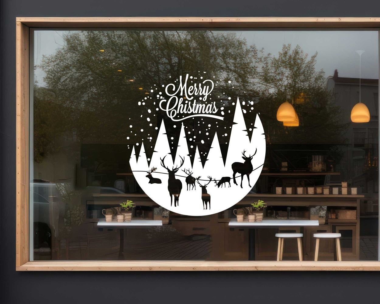 Cute Merry Christmas Decals For Window Glass Door Decoration