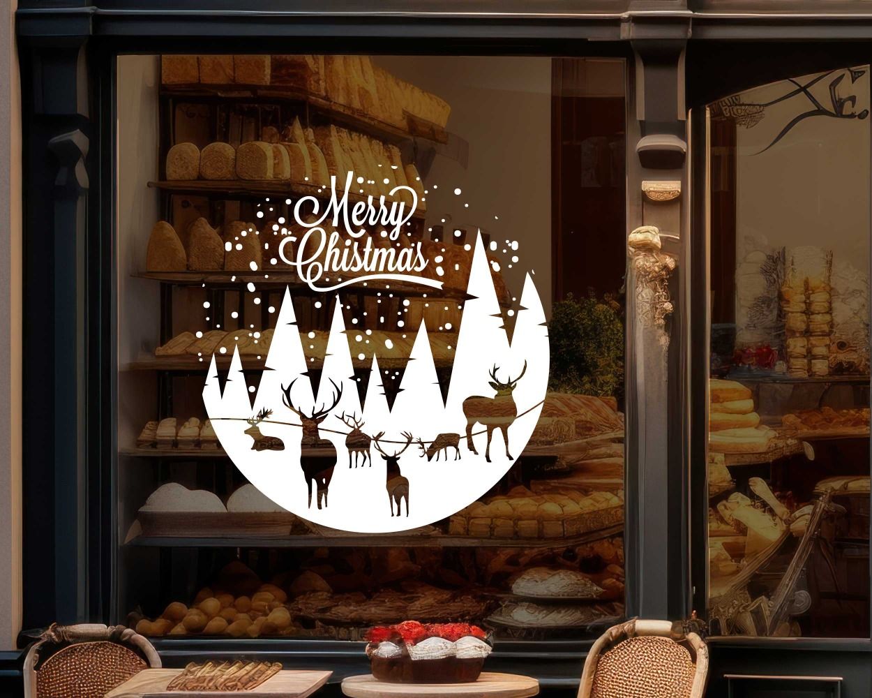 Cute Merry Christmas Stickers For Window Glass Door Decor
