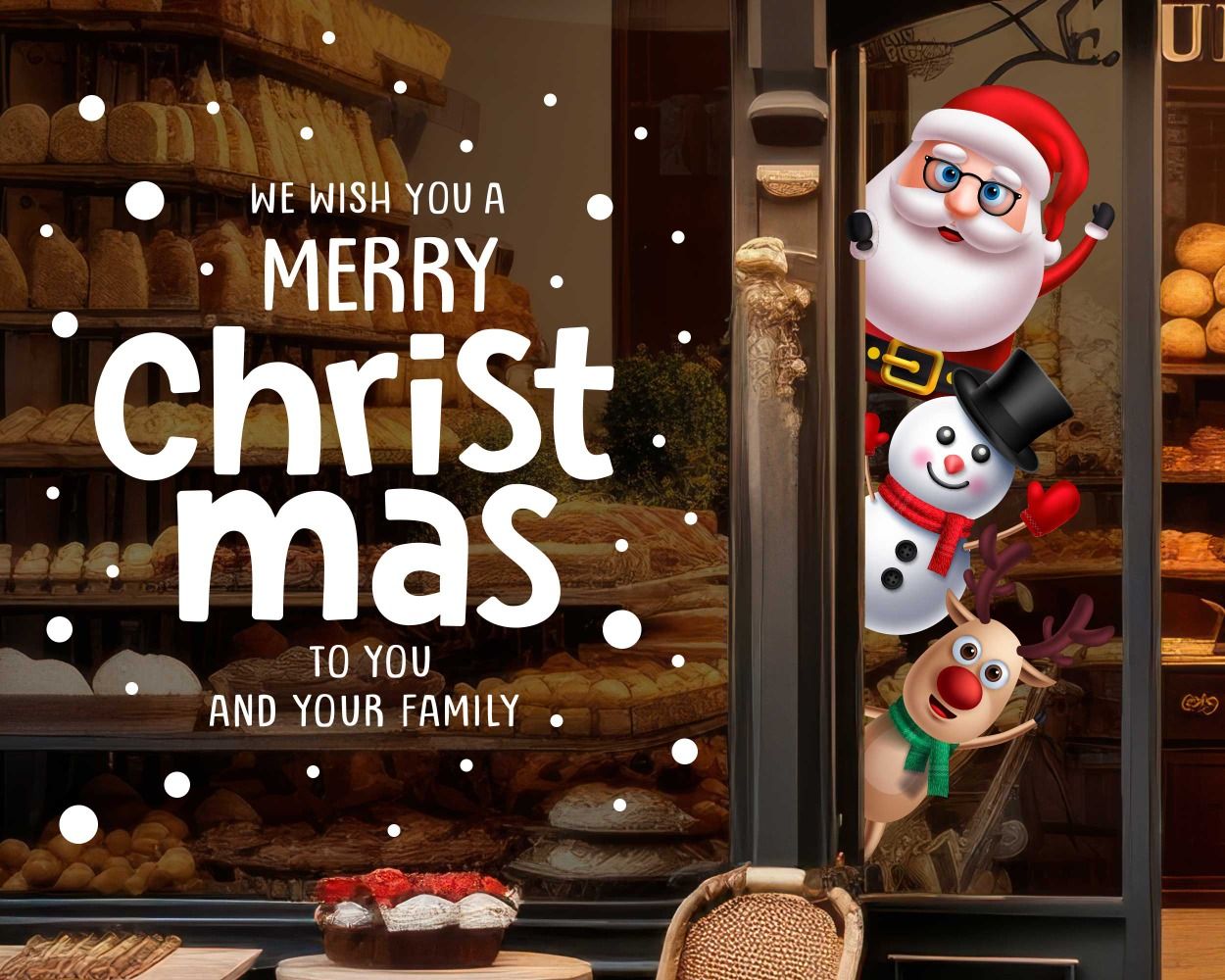 Cute Santa Claus Celebrate Christmas Window Decorative Decals
