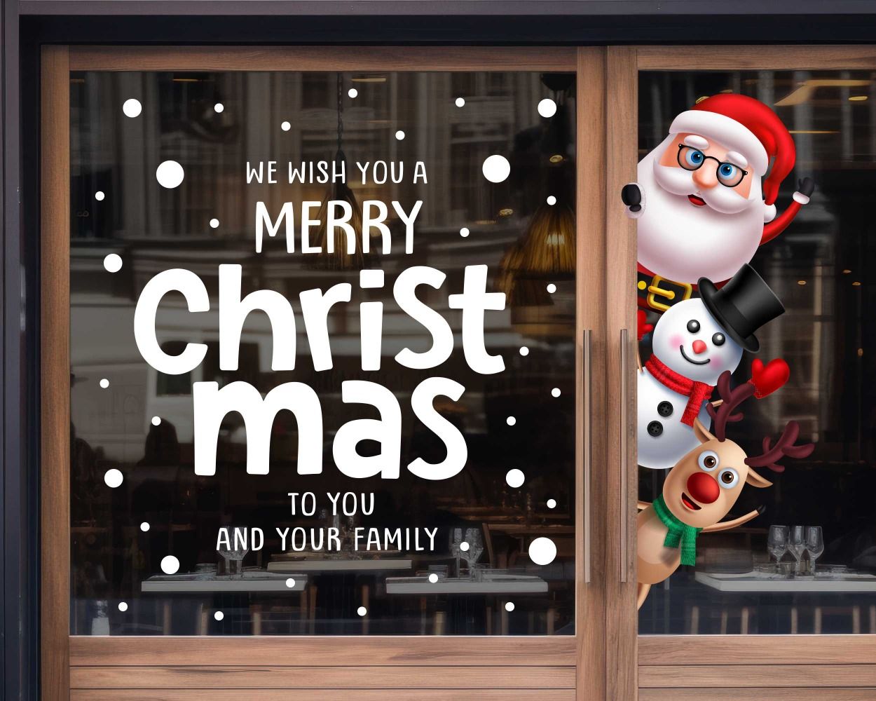 Cute Santa Claus Celebrate Christmas Window Decorative Stickers