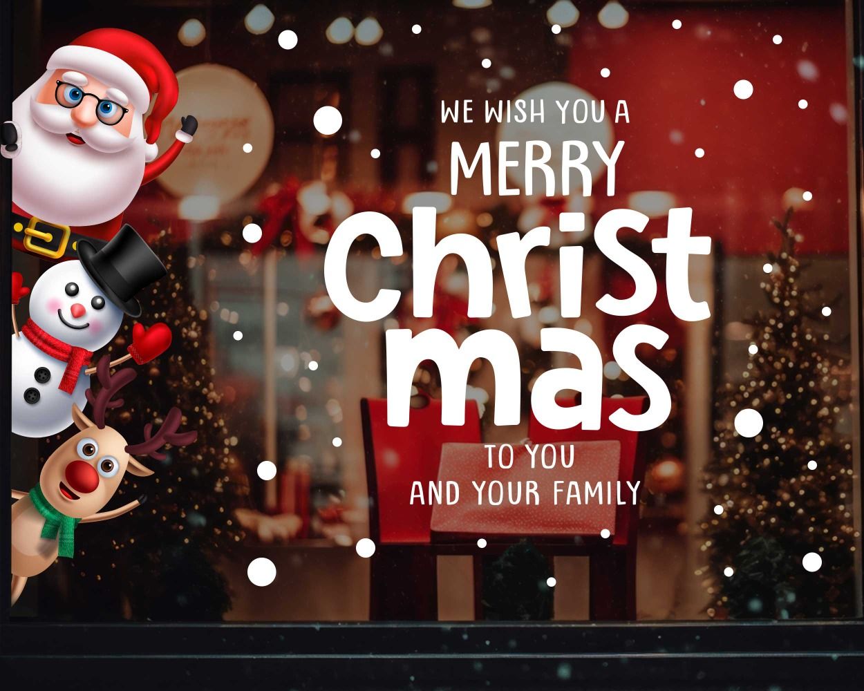 Best & Cute Santa Claus Celebrate Christmas Window Decorative Stickers