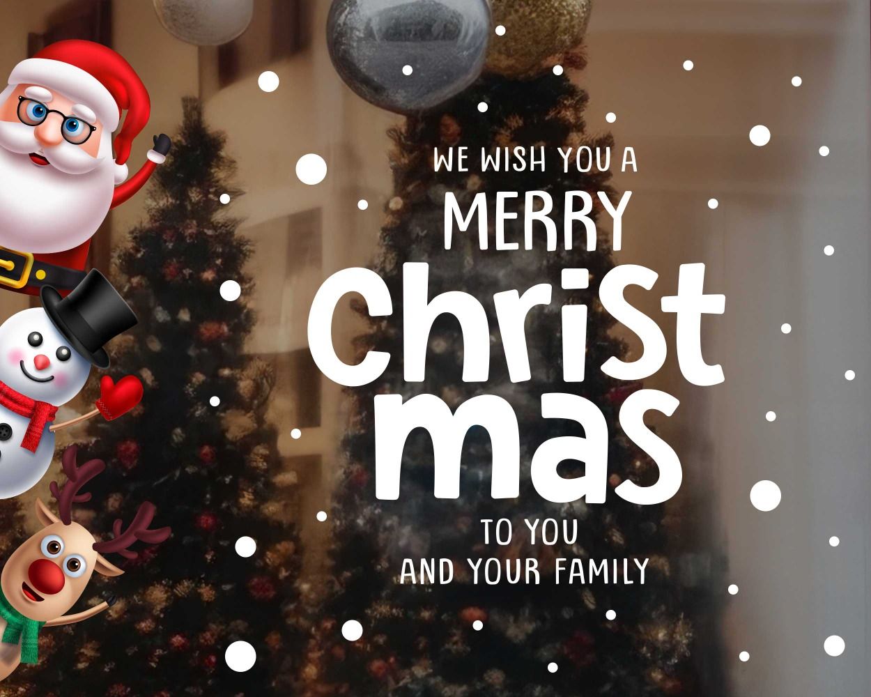 Best & Cute Santa Claus Celebrate Christmas Stickers for Window Decoration