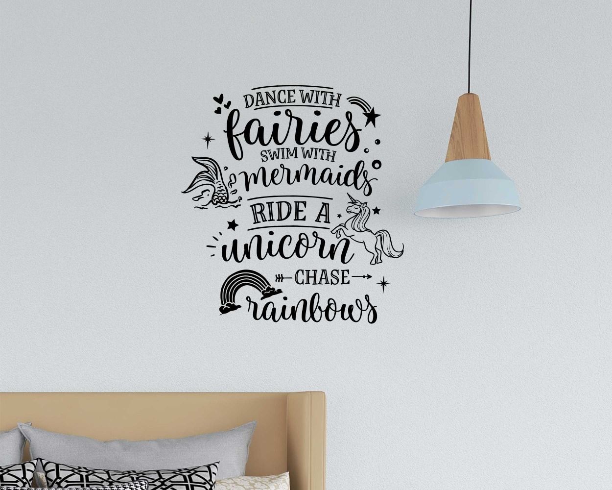 Dance With Fairies Motivational Quote Wall Stickers For Home Decoration