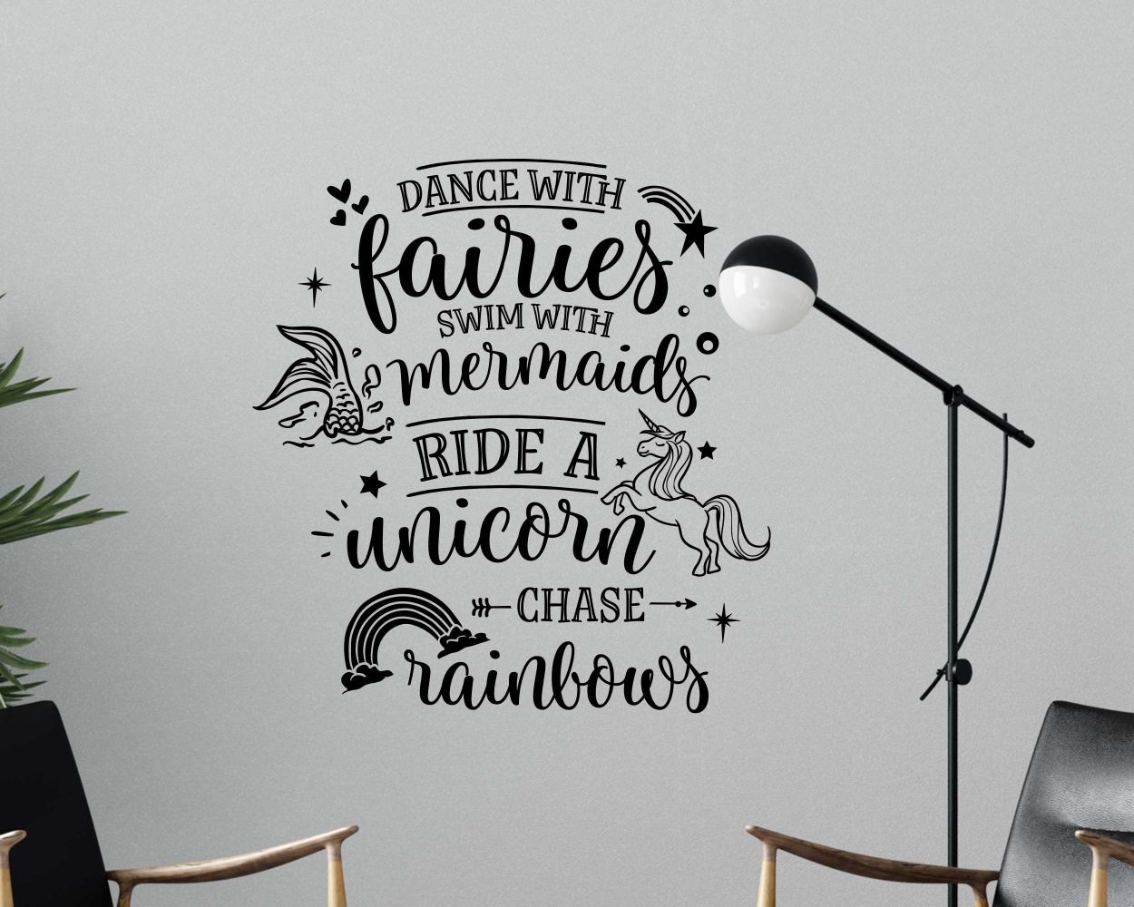 Dance With Fairies Motivational Quote Wall Decals
