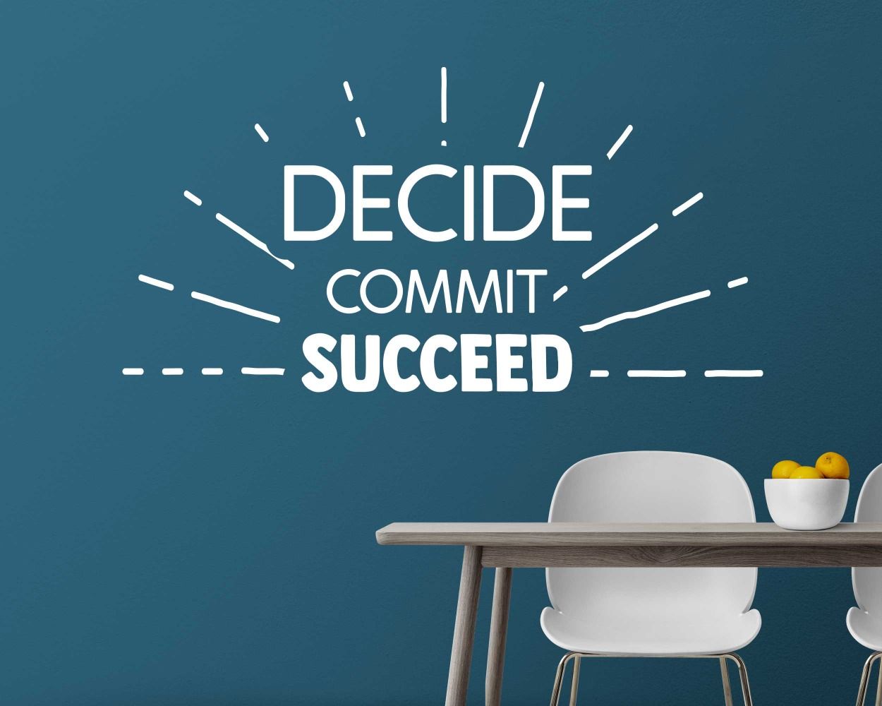 Decide Commit Succeed Motivational Quotes Wall Stickers For Office Room Wall Decoration