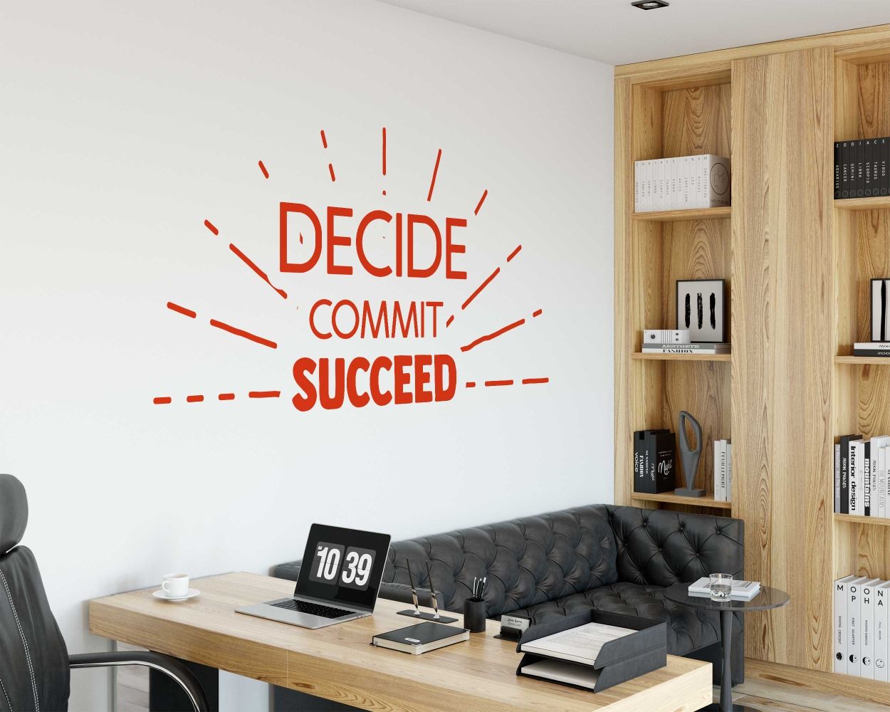 Decide Commit Succeed Motivational Quotes Wall Decals