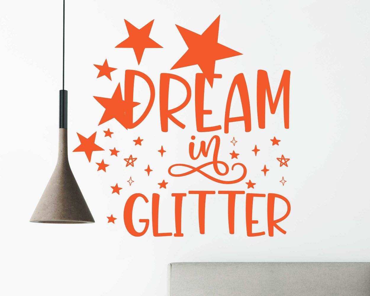 Dream In Glitter Motivational Quote Vinyl Stickers For Home And Office Decoration 