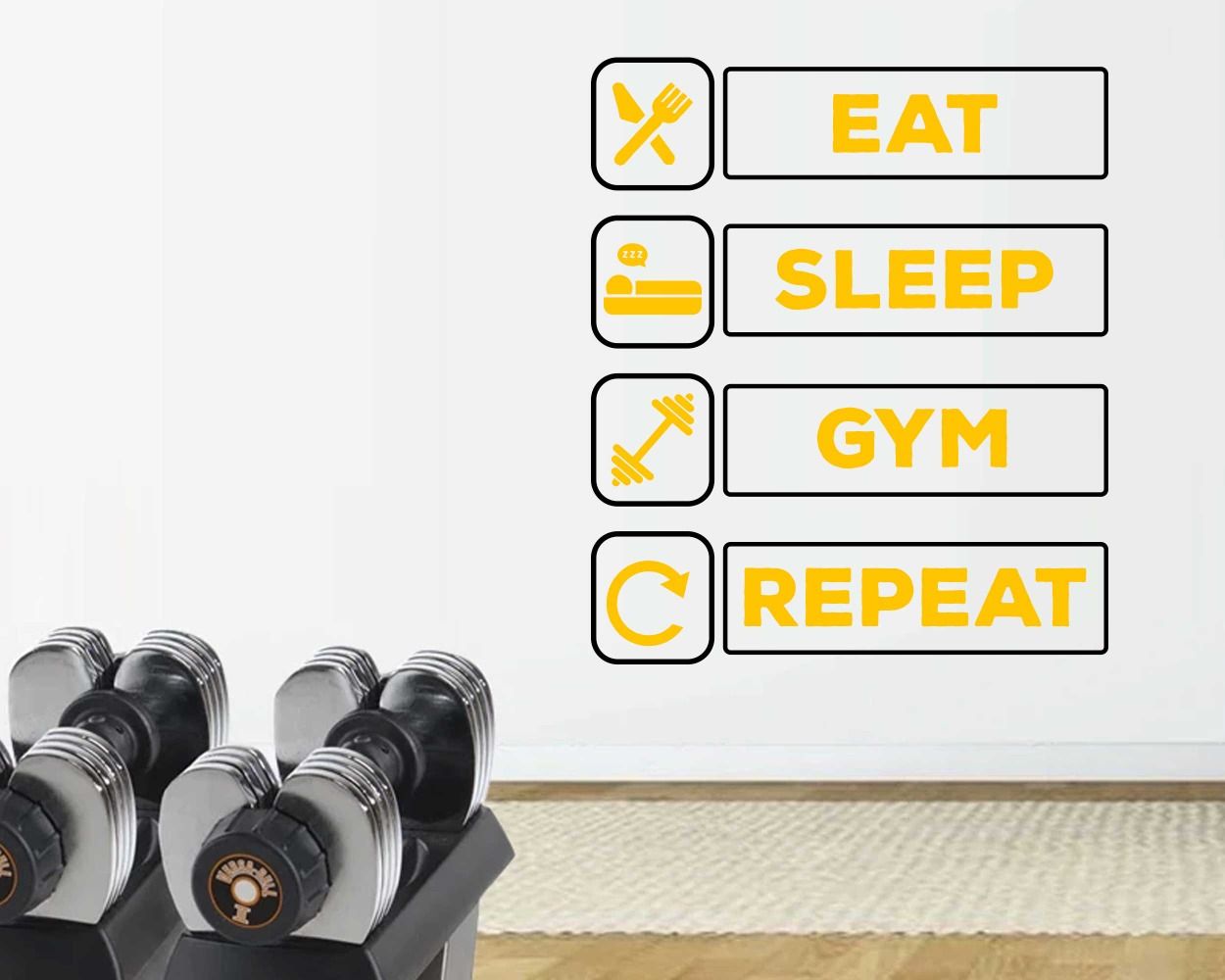 Eat, Sleep, Gym, Repeat Inspiring Gym Quotes stickers