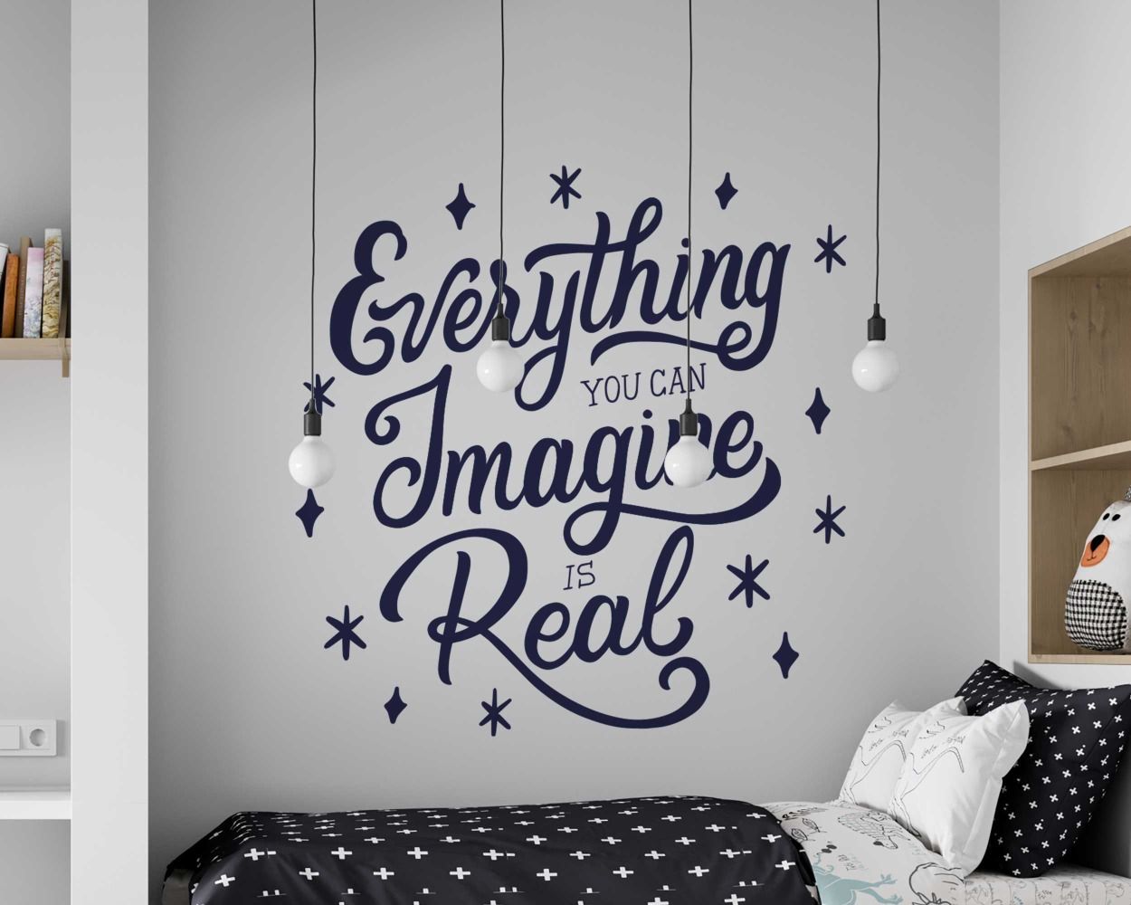 Everything You Can Imagine Is Real Quotes Wall Stickers